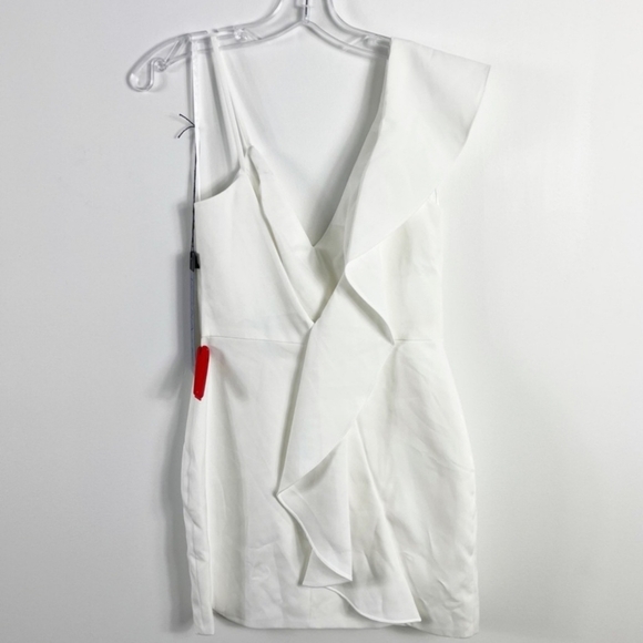 Mac Duggal White Ruffle Mini Dress- Great For Your Bridal Shower!! - Picture 7 of 16